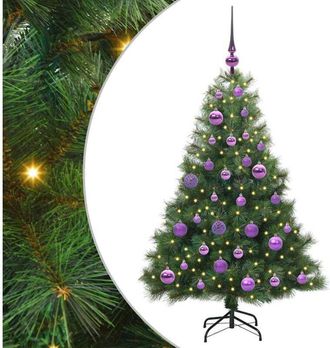 vidaXL Árbol de Navidad artificial con 150 LED Verde 120 cm PE y PVC vidaXL