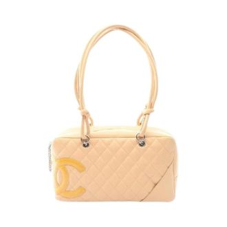 Chanel Pre-owned Cambon Line Patent Leather Schoudertas - Dames - Pre-owned - Beige - Maat: ONE Size Leer