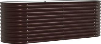 vidaXL Arriate elevado Marrón 240 x 80 x 81 cm Acero Vidaxl