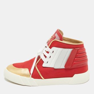 Giuseppe Zanotti Red/gold Leather Foxy London High Top Sneakers