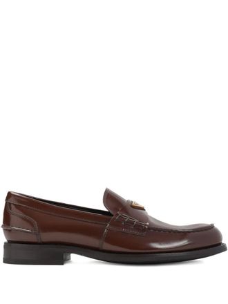 Prada Brushed Leather Loafers Shoes