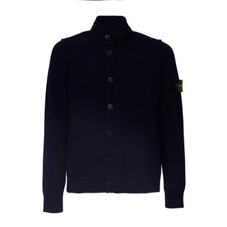 Stone Island Lambswool-Blend Collared Cardigan