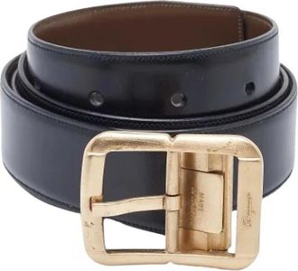 Ferragamo Pre-owned Belts, male, Black, Size: ONE SIZE Pre-owned Reversible Leather Belt