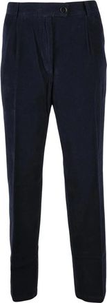Pomandere Rechte broek - Dames - Straight fit broeken - Blauw - L - Katoen - Broeken