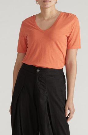 Universal Standard Light as Air V-Rex T-Shirt in Italian Orange at Nordstrom, Size Xxx-Large