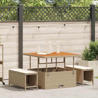 vidaXL Conjunto De Comedor De Jard&iacute;n 3 Pcs Beige Polirat&aacute;n Vidaxl