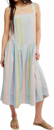 Free People Primavera Stripe Midi Dress In Pastel Stripes