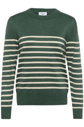 Saint Tropez Strickpullover SAINT TROPEZ MilaSZ LS Striped, Damen, Gr. XXL, june braun rice stripe, Strick, Obermaterial: 80% Viskose, 20% Polyacryl, gestreift, re