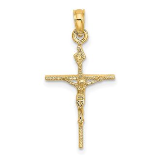 Diamond2Deal 14k Yellow Gold INRI Crucifix Charm