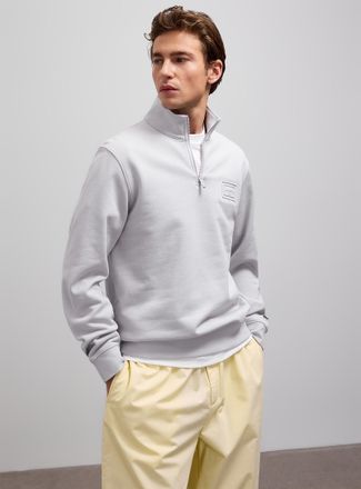 Lacoste Mens Embossed logo zip-neck sweatshirt
