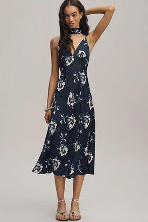 Maeve Clara Scarf-Neck Midi Dress
