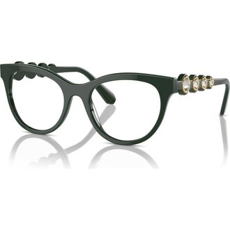 Swarovski 54mm Round optical glasses in Green at Nordstrom