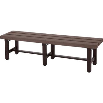Hhg [NON UTILIZZATO] Panca panchina da esterno HHG-664 giardino terrazza alluminio WPC 150cm marrone
