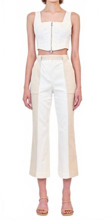 SIMKHAI Liza Cropped Pant In Ivory Multi