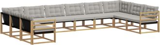 vidaXL Conjunto De Sof&aacute;s De Exterior 10 Uds. Blanco Y Gris Claro Vidaxl
