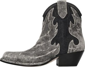 Vic Mati&eacute; Schoenen, Dames, Grijs, 37 EU, Leer, Texaanse Enkellaarsjes