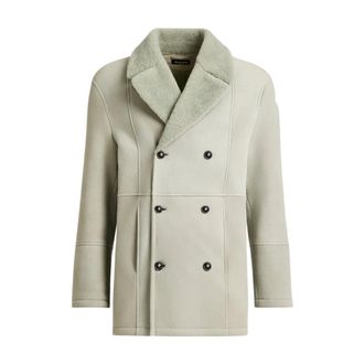Kiton Shearling Double-Breasted Winterjas - Heren - Mantel - Groen - L - Jassen