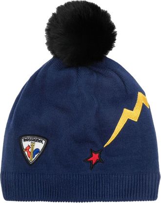 Rossignol logo-patch beanie - women - Polyester/Acrylic/Polyester - One Size - Blue