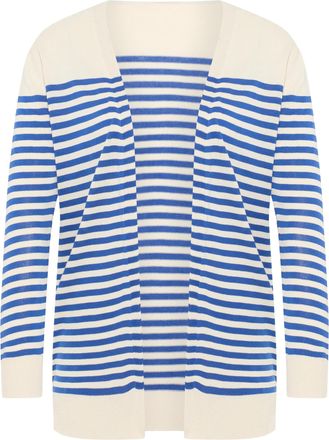 Dreimaster Dreimaster Vest Dames Wol Wit Blauw