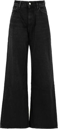 Icon Denim Los Angeles Debby Wide Jeans - Dames - Loose Fit Jeans - Zwart - W28 - Katoen - Jeans