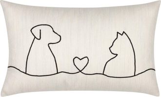 Elaine Smith Faithful Friends Hand Embroidered Indoor & Outdoor Woven Accent Pillow at Nordstrom, Size 12X20