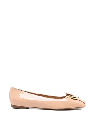 Ferragamo Womens Leather Ballets