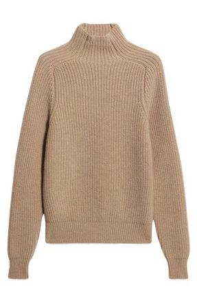 Fortela Leona High Neck Wool and Cashmere Sweater in Beige at Nordstrom, Size X-Large Eu