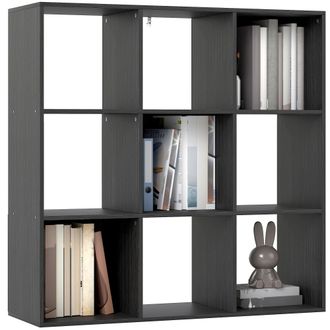 HOMCOM 9 Cube Storage Unit Cabinet Bookcase Display Shelves - Black | TJ Hughes