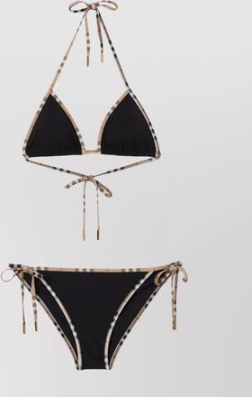 Burberry halterneck triangle bikini with side-tie briefs