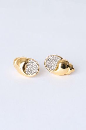 Classicharms Lexi Crystal Seashell Stud Earrings in Gold at Nordstrom