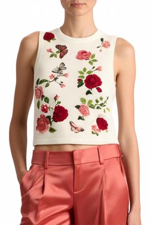 Alice & Olivia Reva Shell Sleeveless Top In Floral