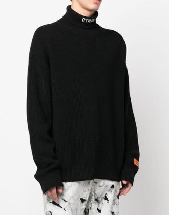 Heron Preston Mens Ctnmb Knit Rollneck Sweater Black Clothing > Knitwear