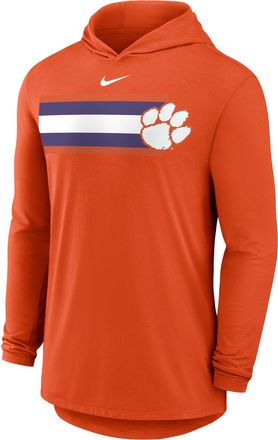 Nike Clemson Primetime Pattern Nike Mens Dri-FIT College Long-Sleeve Hooded T-Shirt in Orange | 01NB89MCLN-CZH