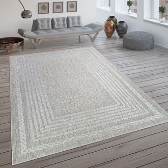 Paco Home Paco Home Alfombra Interior Exterior Tejido Plano Motivo Escandinavo Efecto Sisal Crema 80x150 cm