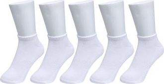 French Connection Organic Cotton Half Cushion Low Cut Sock 5-Pack in White at Nordstrom