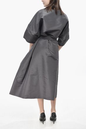 Super Blond Kaftano in Organza di Seta con Cintura Super Blond