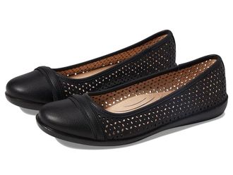 Life Stride Nile Slip-On Flats Womens Flat Shoes Black : 8.5 M (B), Leather