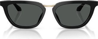 Armani 54mm Butterfly Sunglasses in Black /Dark Grey at Nordstrom