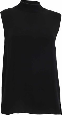 Theory Mock Neck Top in Black Silk
