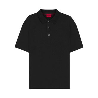 HUGO BOSS Hugo Heren Deabono Stacked Logo Poloshirt (Zwart)