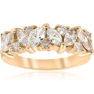 Pompeii3 1 1/2ct Fancy Marquise Diamond Womens Wedding Anniversary 14k Yellow Gold Size Selectable