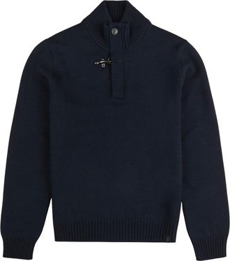 Fay Navy Blue Wool High-neck Sweater