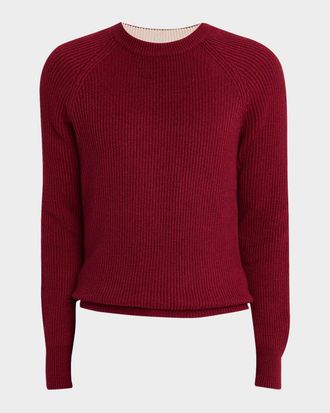 Brunello Cucinelli Men & apos;s Cotton Rib Crewneck Sweater