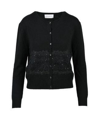Ermanno Scervino Black Lace Polyester Cardigan
