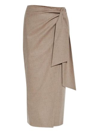 Max Mara Bingo wrap-tie midi skirt - Neutrals
