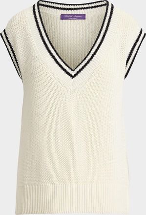 Ralph Lauren Collection Cotton-Silk Oversize Sweater Vest