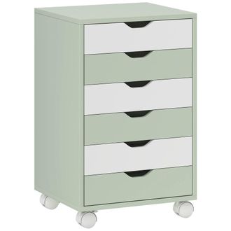 HOMCOM Cajonera de escritorio 40x35x63 cm verde