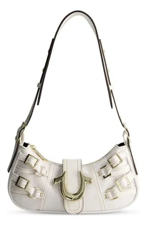 True Religion Multi-Strap Denim Shoulder Bag in White at Nordstrom