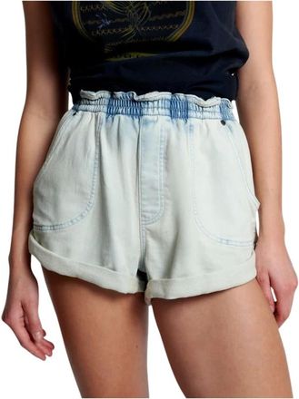 One Teaspoon Dames, Korte broeken, Blauw, Maat: 2XS Denim