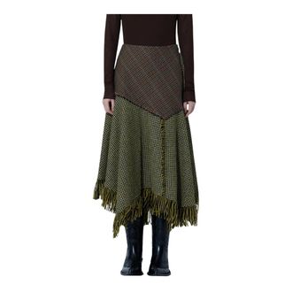 Ganni Falda de cuadros patchwork - Skirts - Mujer - Verde - S